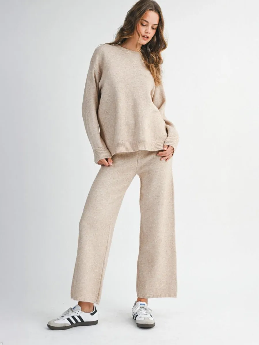 LOOSE FIT KNIT PANT - LIGHT MOCHA Multi Pocket Design Unrestricted Movement