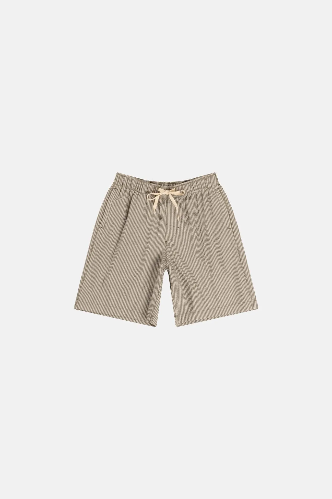 Seersucker Stripe Jam Olive Stretch Panel Comfy All-Day