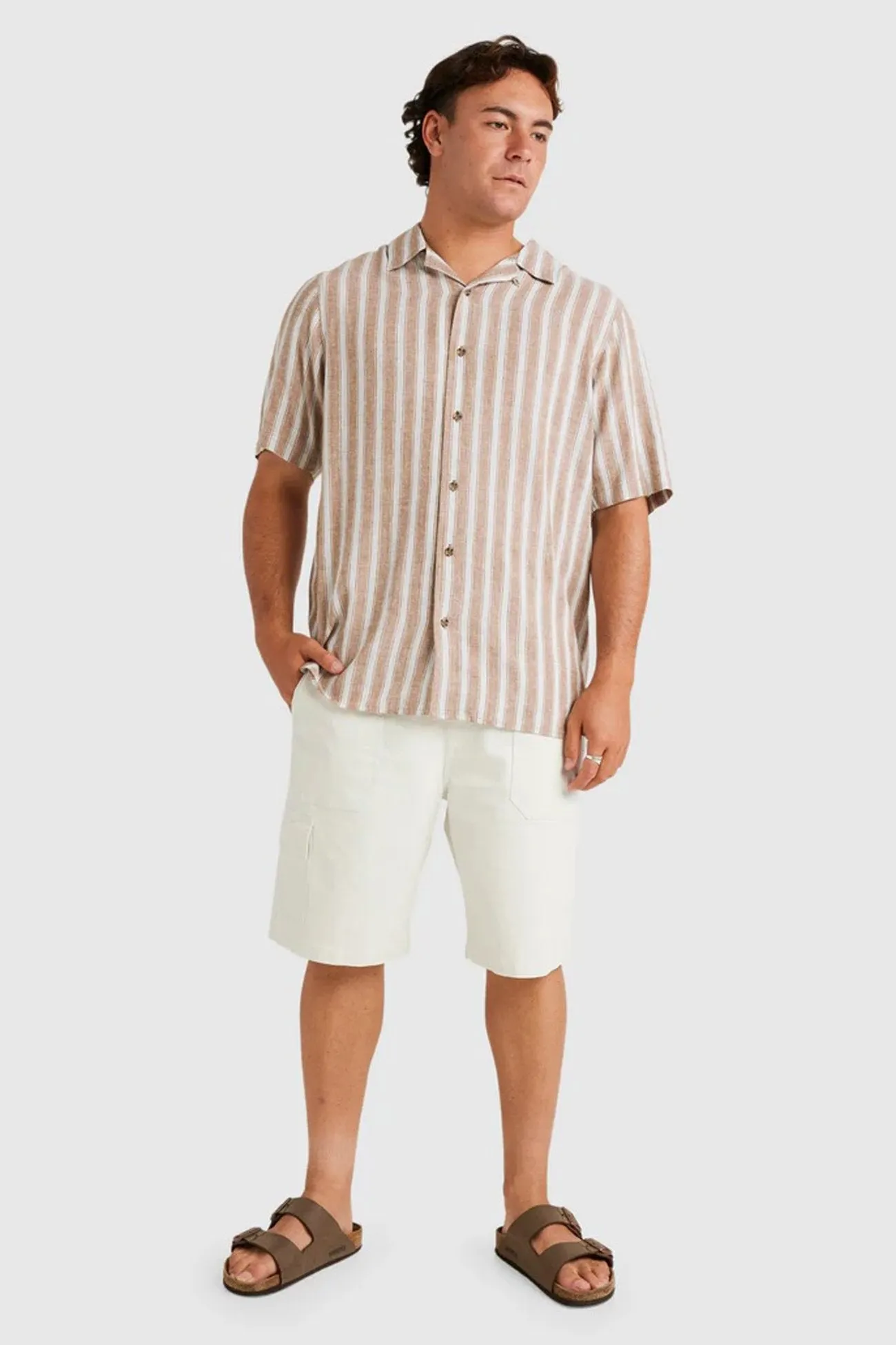 Beat Stripe Vintage Short Sleeve Shirt Ermine Quick Dry Tech