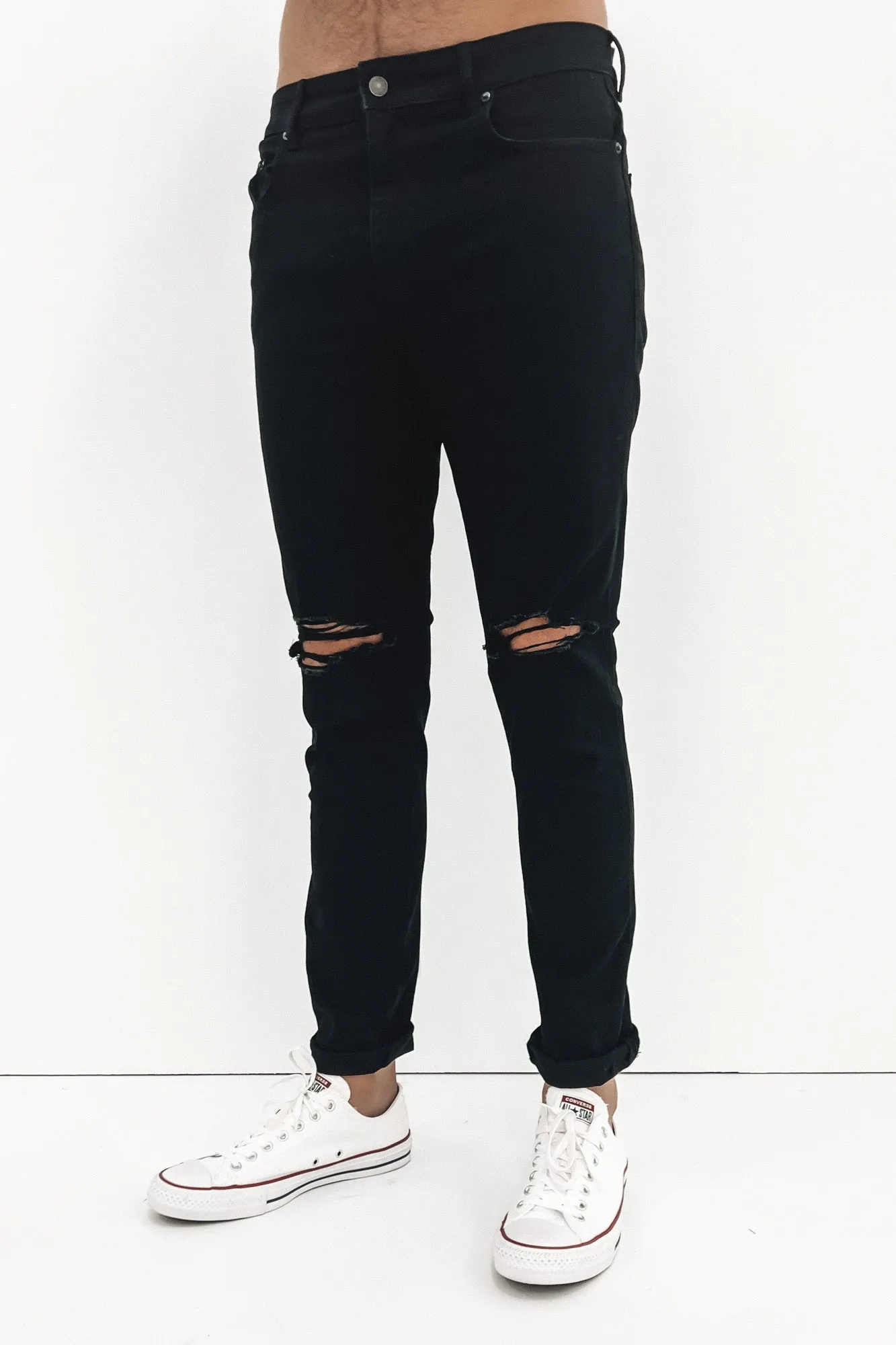 R2 Slim Jean Custom Destruct Adjustable drawstring Casual Appeal