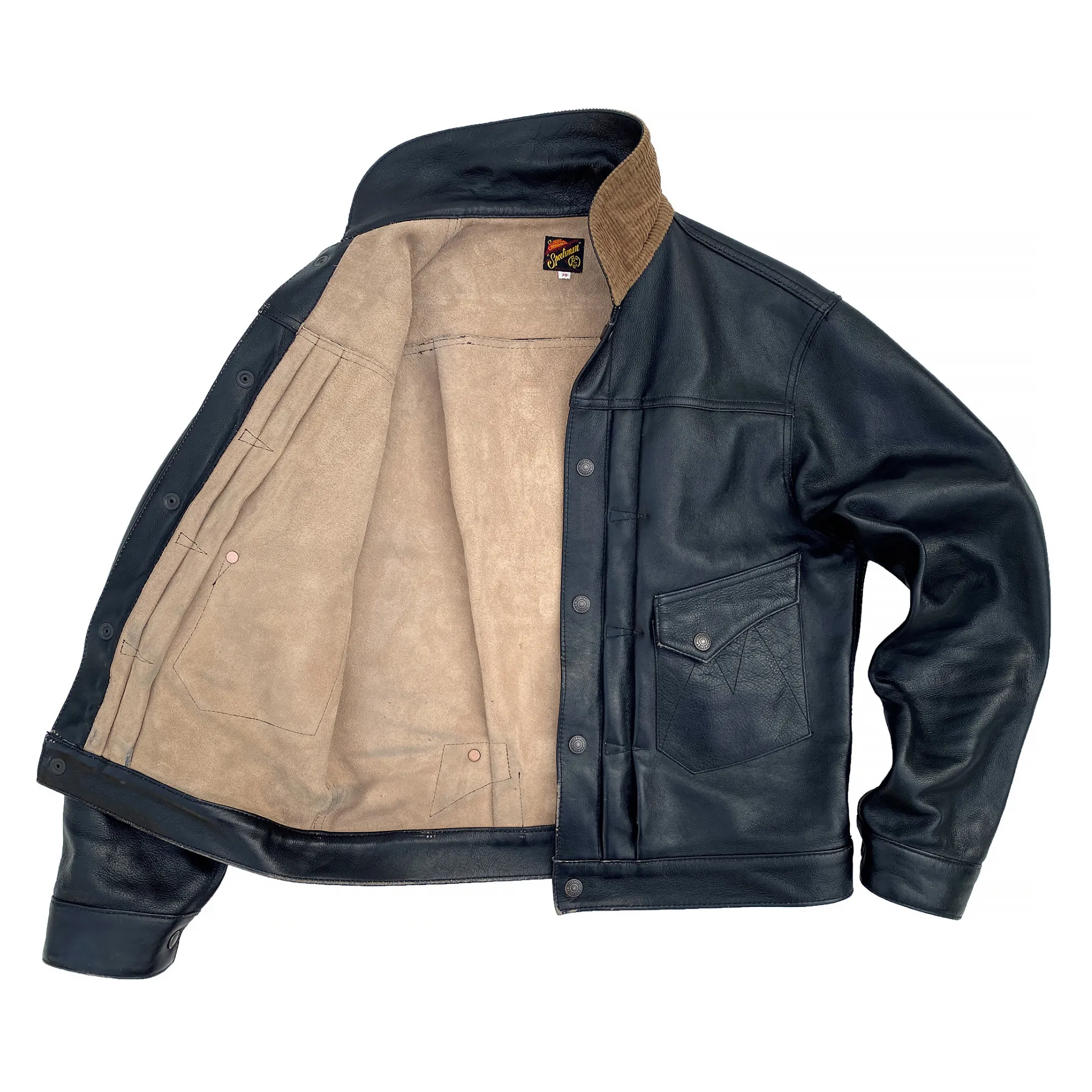 Ranch Blouse "Ringo" - Black Veg-Tan Leather MultiPocketStyle Compression Fit