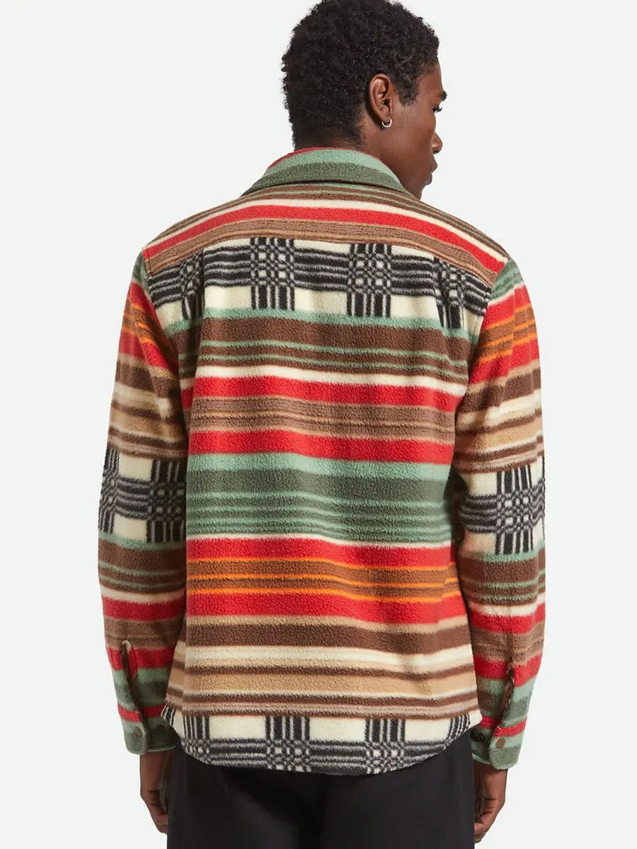 Odor Resistant Treatment BRIXTON BOWERY LONG-SLEEVE ARCTIC STRETCH FLEECE - MULTI BLANKET STRIPE