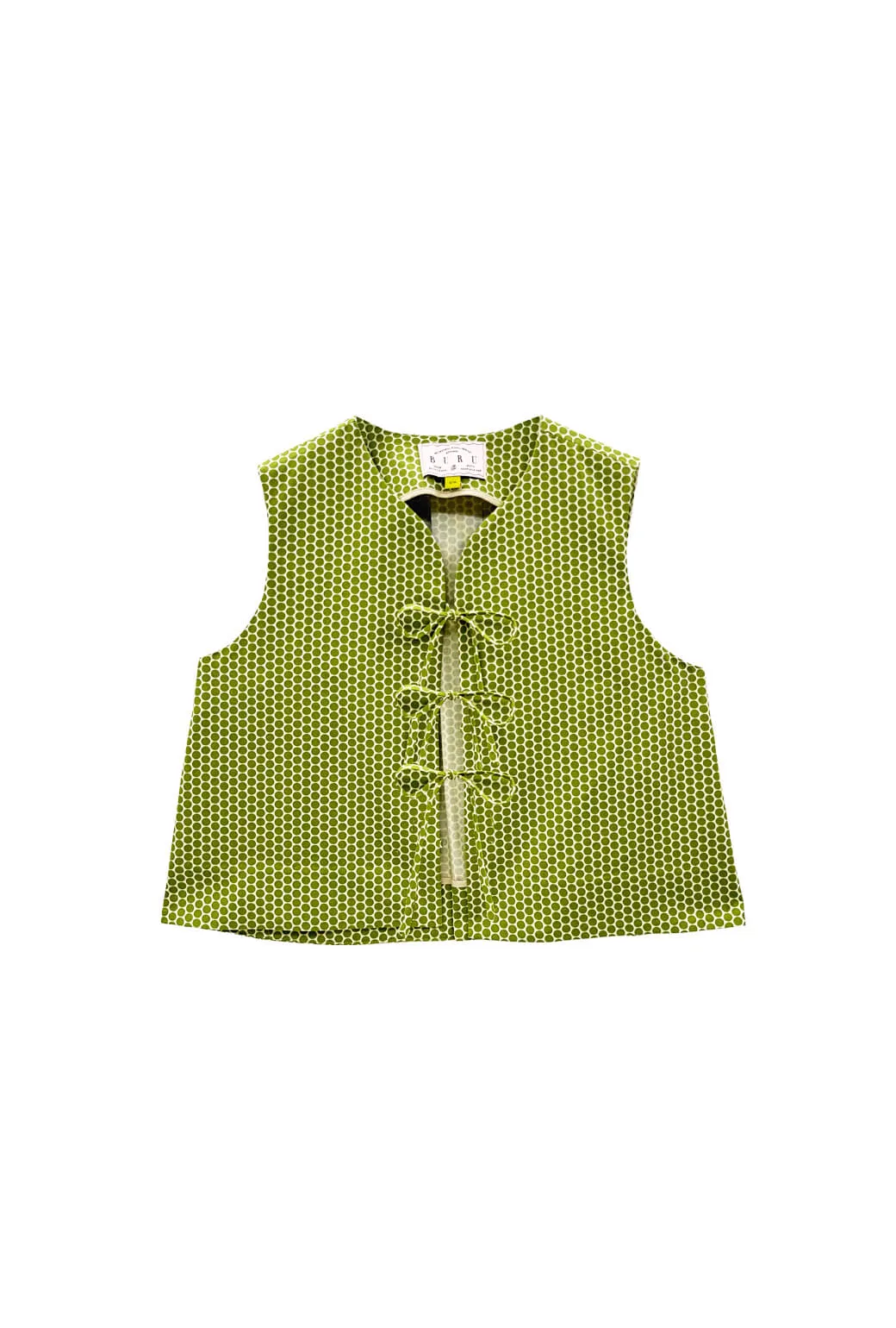 Buru x Val The Fife Vest - Green Polka Dot Compression Resistant Insulation Casual Style