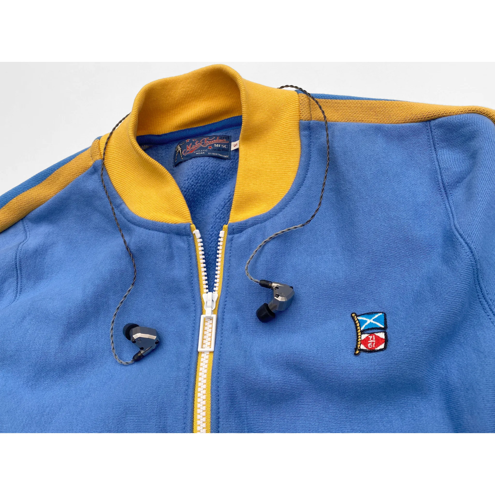 Ultra Lightweight Design Vegan Fabric Track Master Jacket - UCLA Blue/Gold