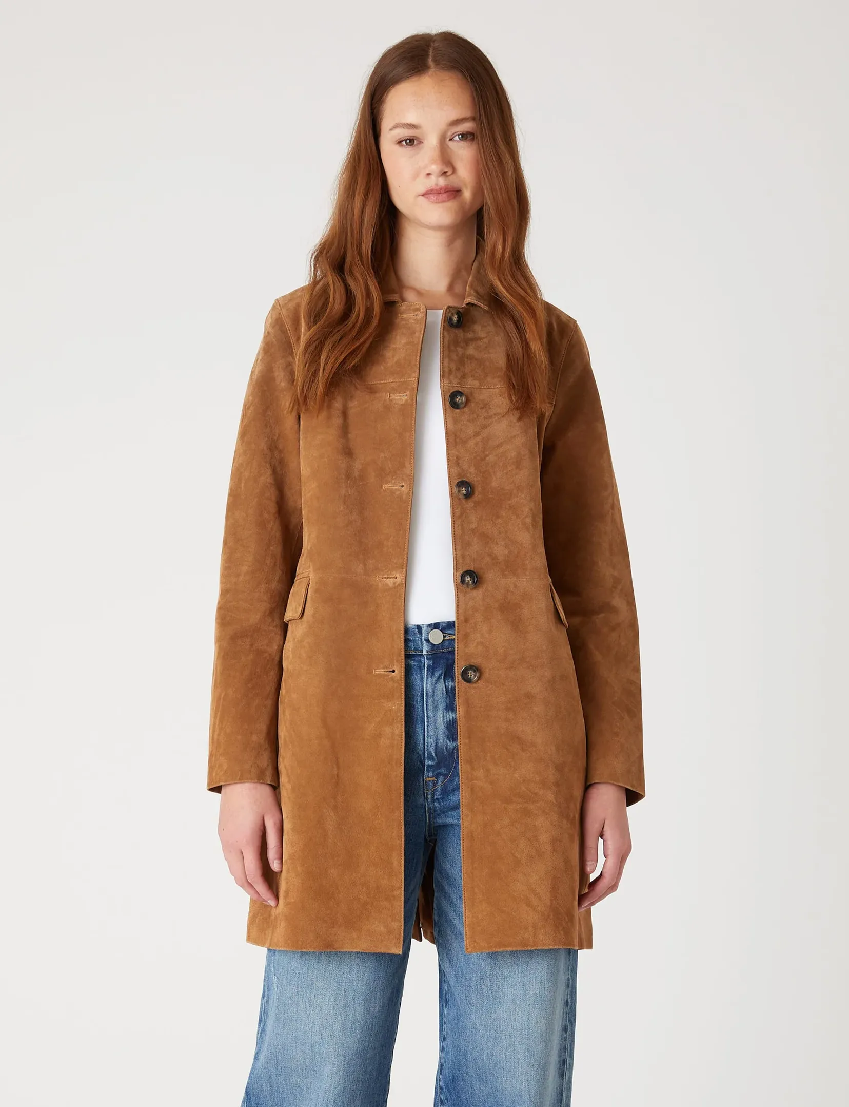 Double Layer Protection Real Suede Trench Coat, Dirt Bike