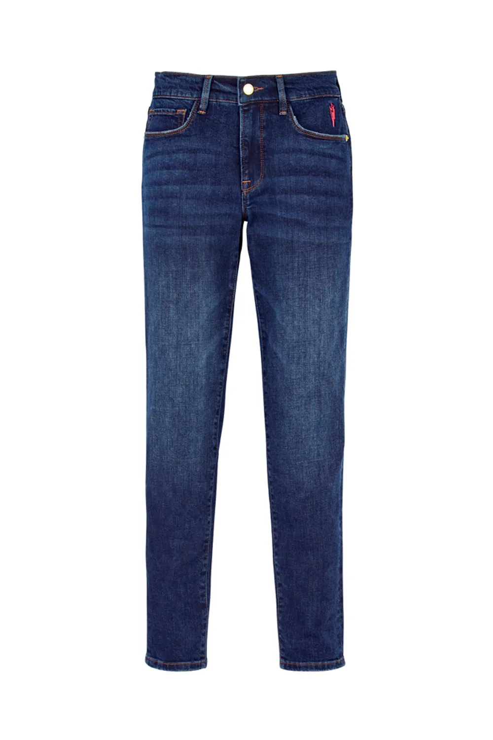 Dark Indigo Girlfriend Jeans Slim Stretch Fit Comfort Layer Wear