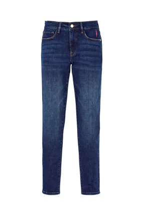 Dark Indigo Girlfriend Jeans Slim Stretch Fit Comfort Layer Wear