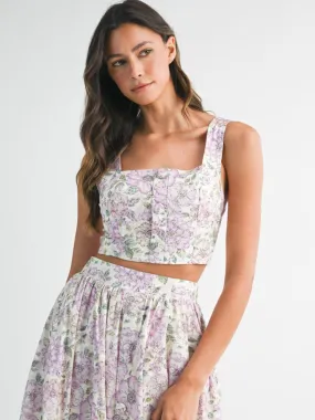 SQUARE NECK FLORAL CROP TOP UniversalFit