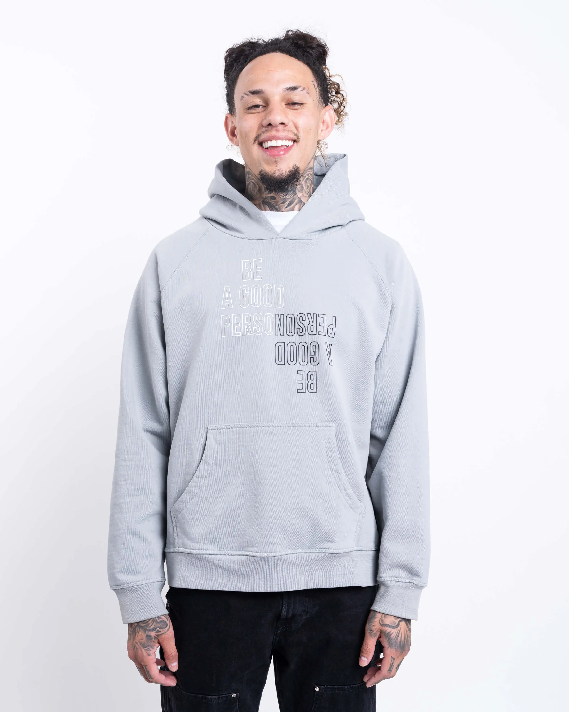 Trend Fashion Low Profile Hood Reflection Heavyweight Hoodie - Mineral