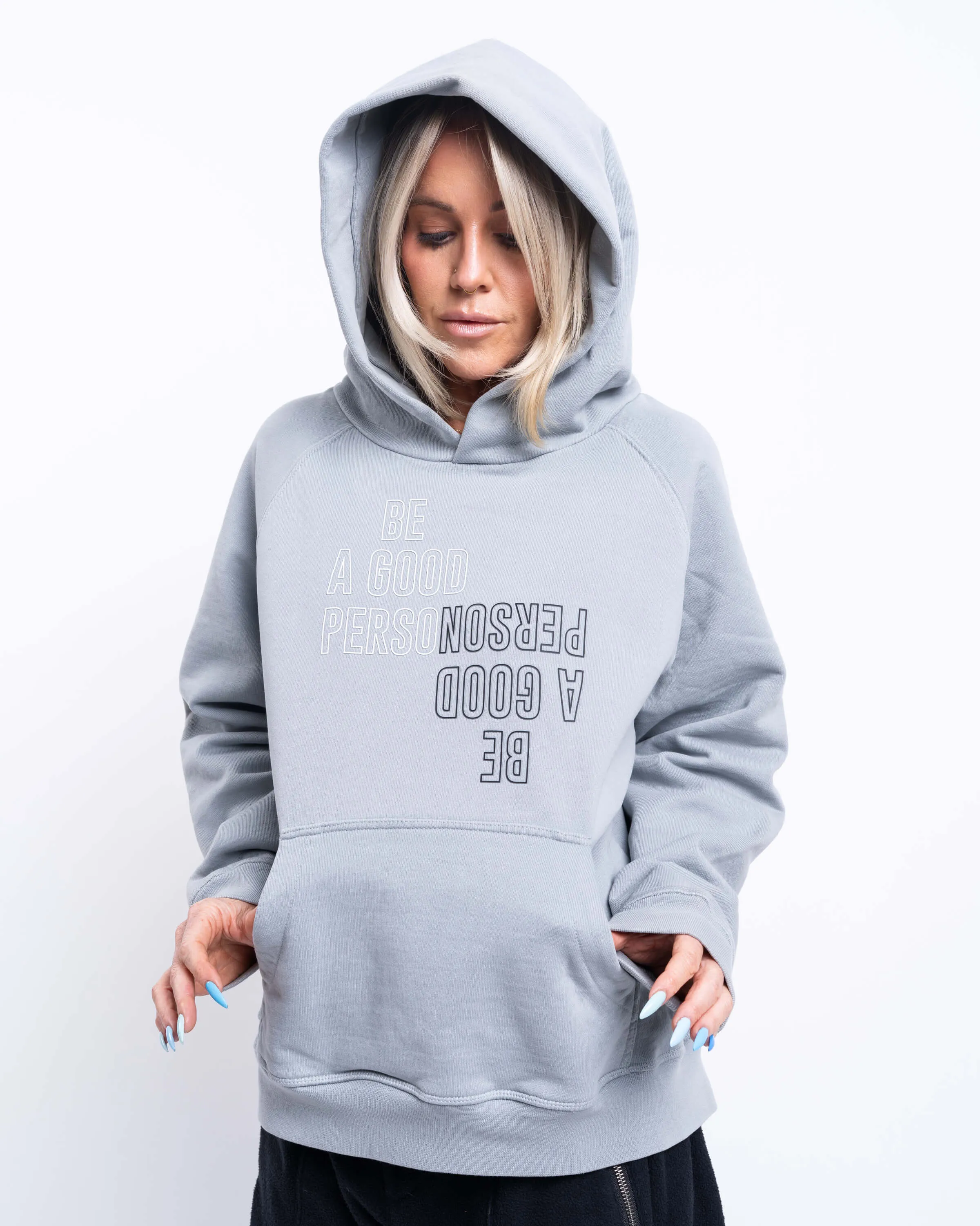 Reflection Heavyweight Hoodie - Mineral Ribbed Hem Details