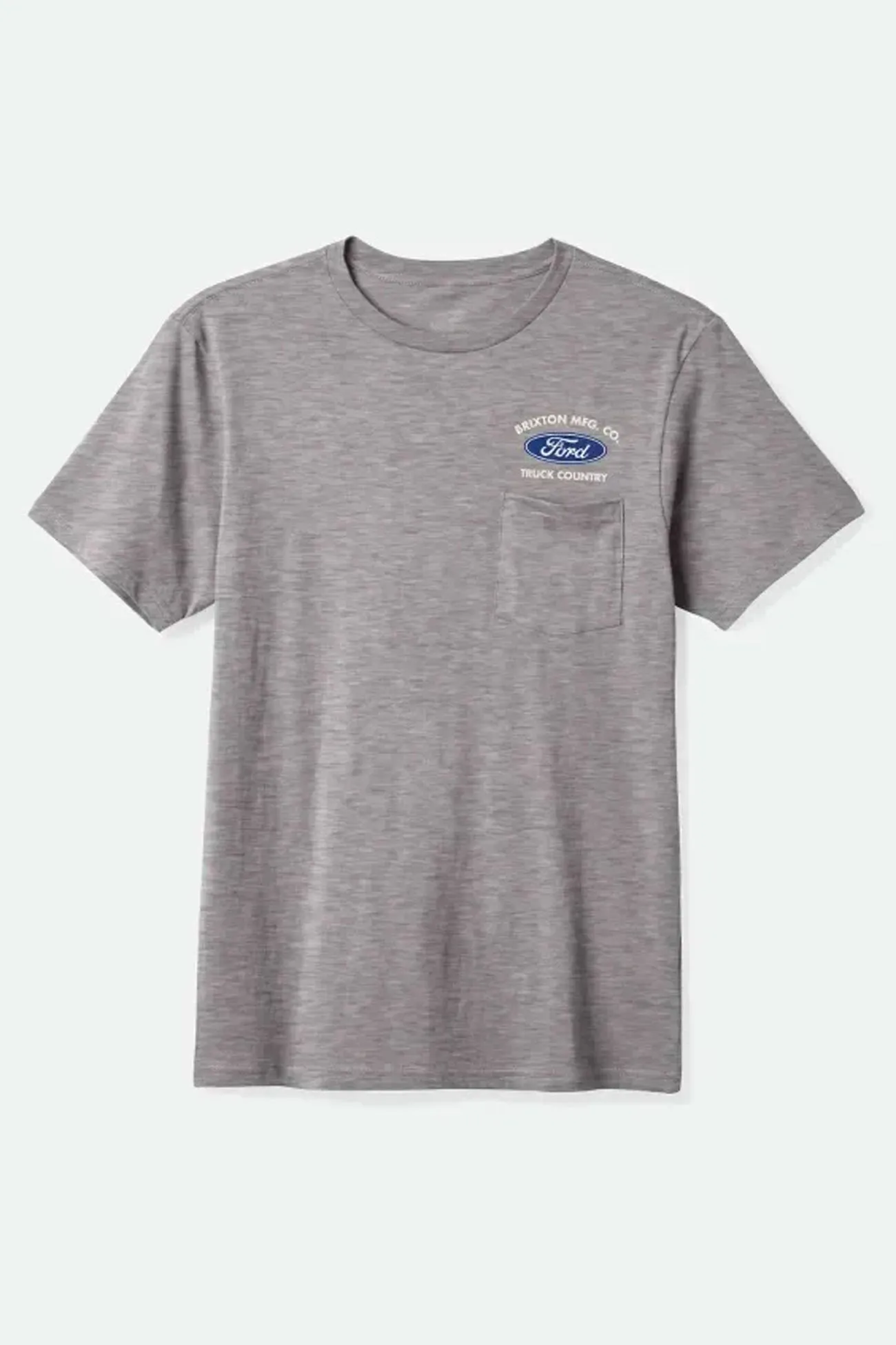 Versatile Base Layer Ford Truck Country Short Sleeve Pocket Tee Heather Grey