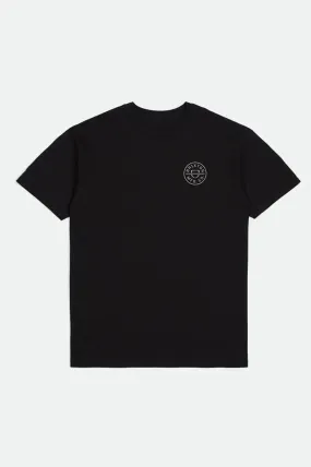 Crest II Short Sleeve Standard Tee Black Dark Sage Warm Grey AntiSnagYarnProcessing