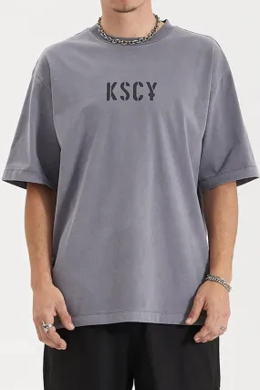 Schism Heavy Oversized Tee Pigment Steel HiddenPocket
