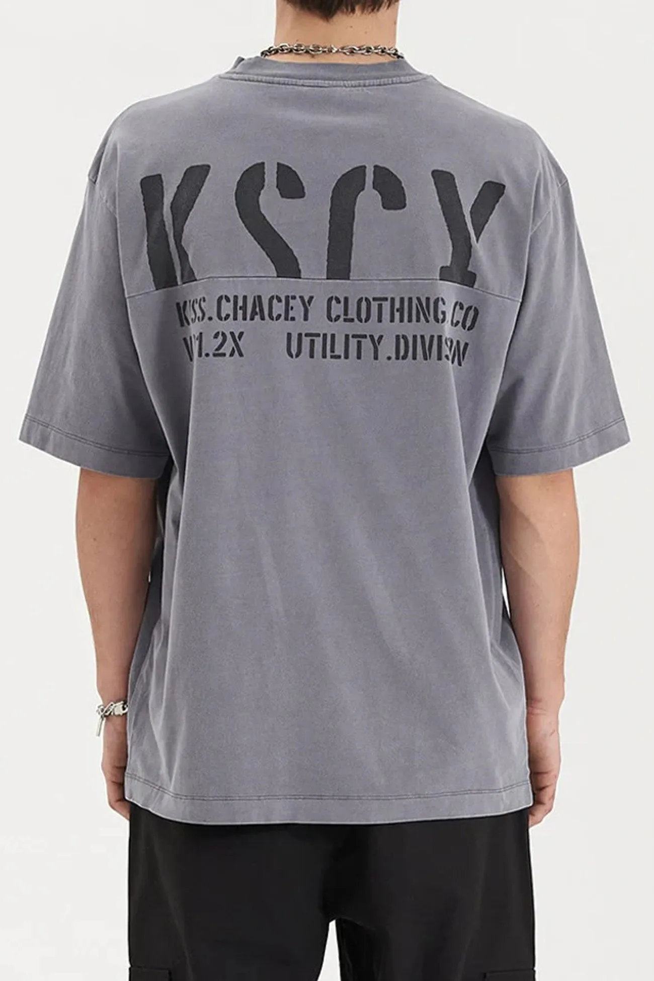 Summer Dress Simple Shirt Schism Heavy Oversized Tee Pigment Steel
