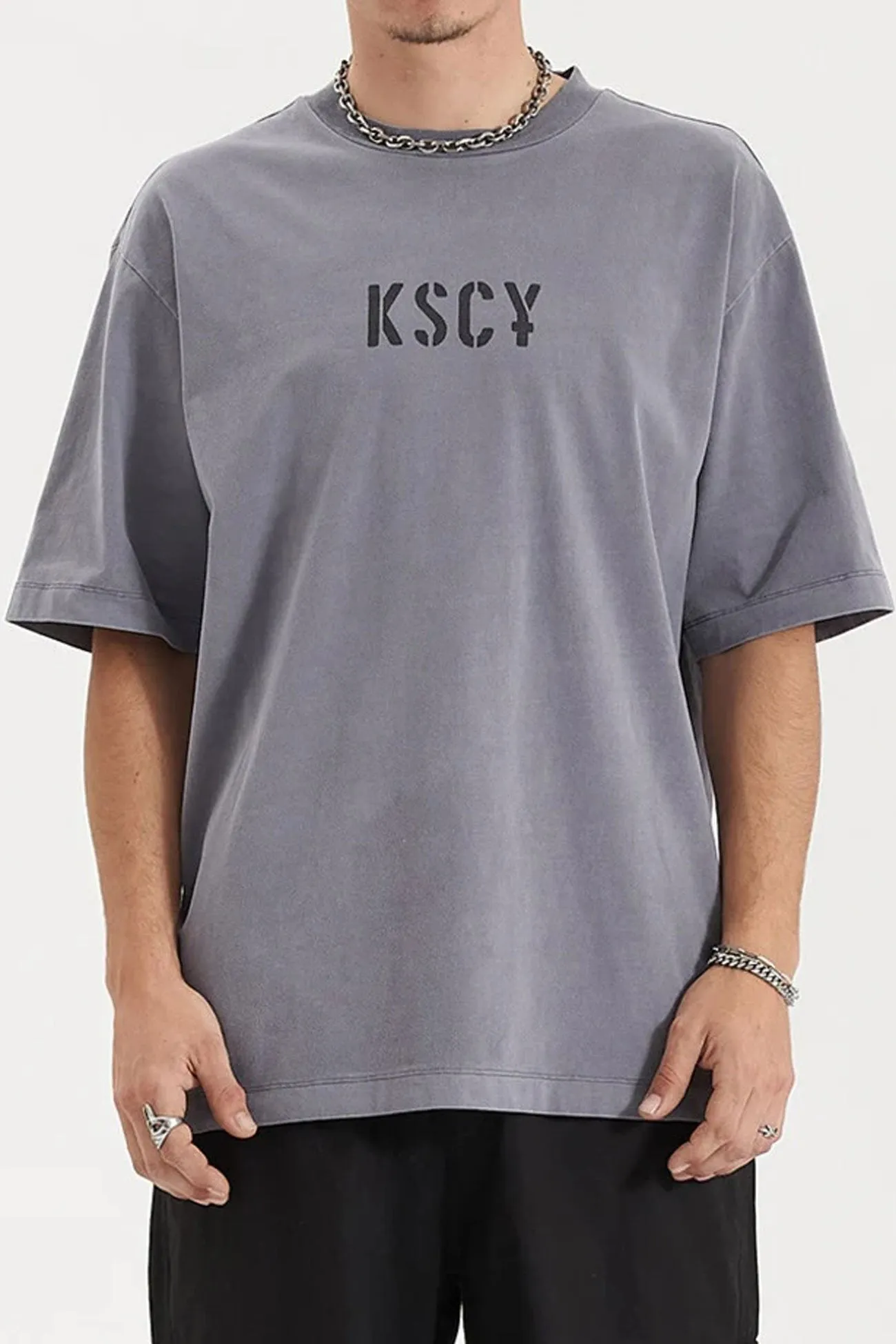 Schism Heavy Oversized Tee Pigment Steel HiddenPocket