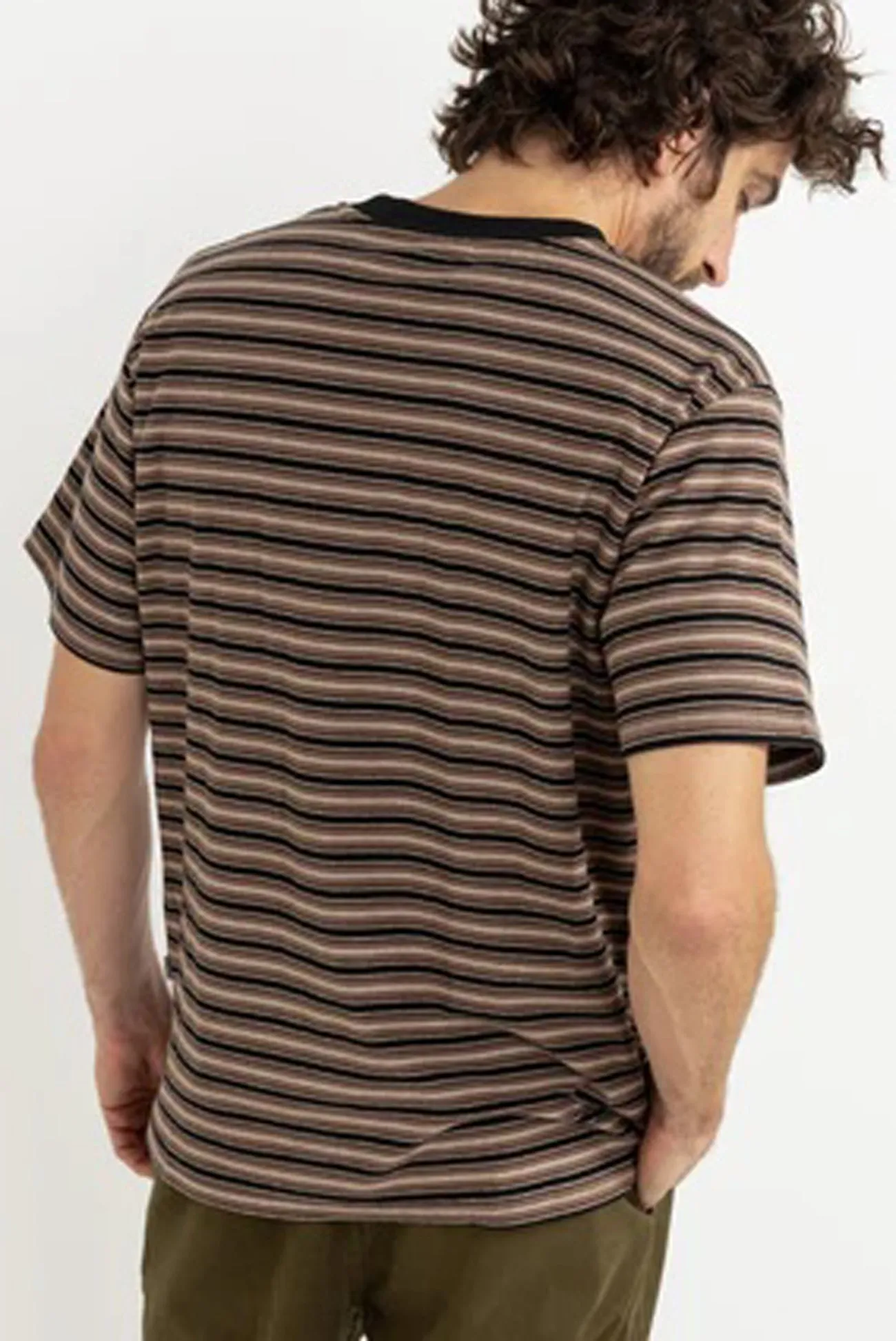 Vintage Stripe Short Sleeve T-Shirt Latte Vintage Shirt