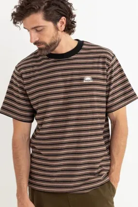 Vintage Stripe Short Sleeve T-Shirt Latte Soft Touch Fabric