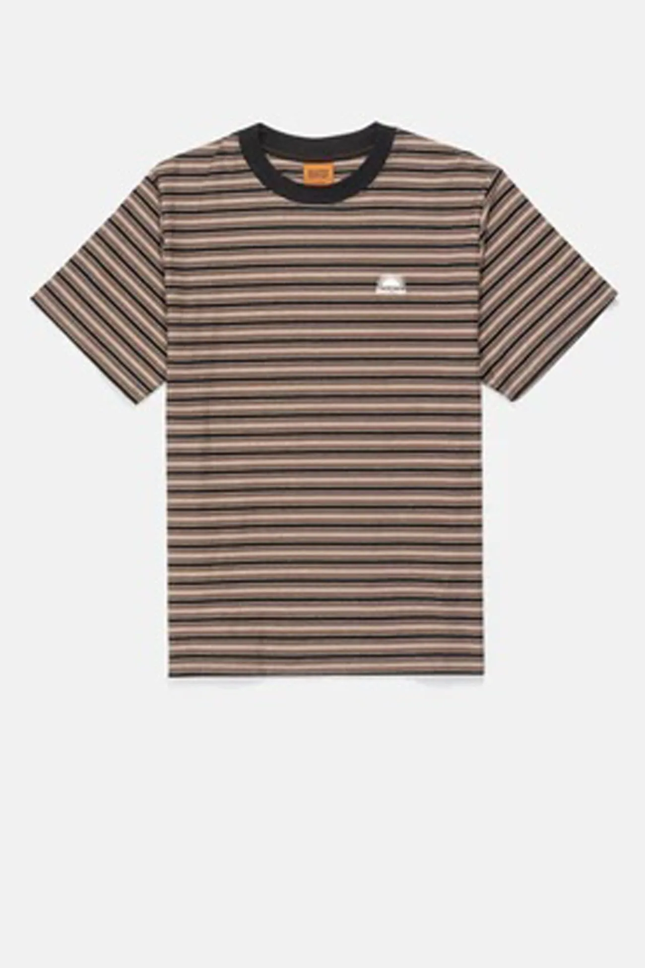 Vintage Stripe Short Sleeve T-Shirt Latte Wrinkle Resistant