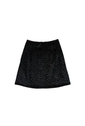 Maggie Mini Skirt - Black Cheetah Corduroy Relaxed Design Wear