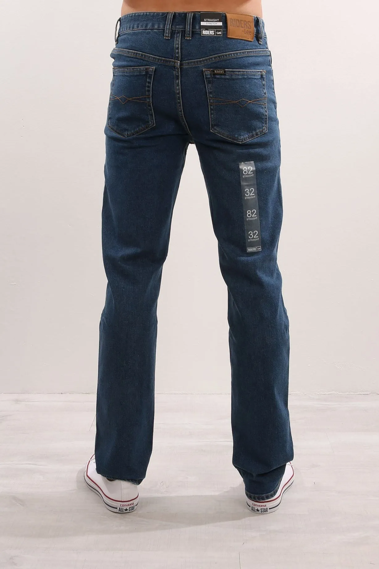 Quick Access Pockets Straight Stretch Jean Stonewash