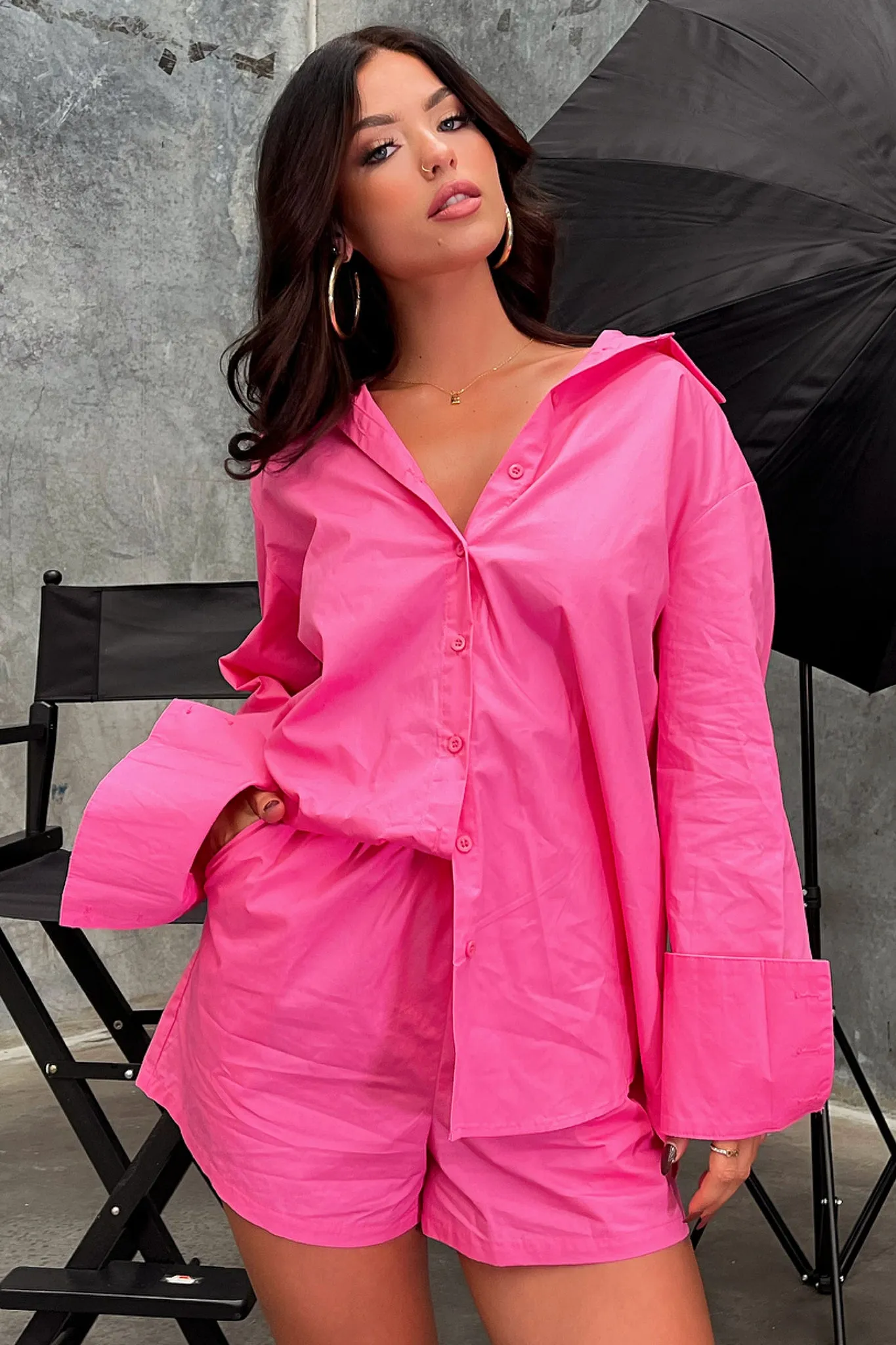 Layered Look Shock Dispersing Architecture Remedy Shorts - Hot Pink