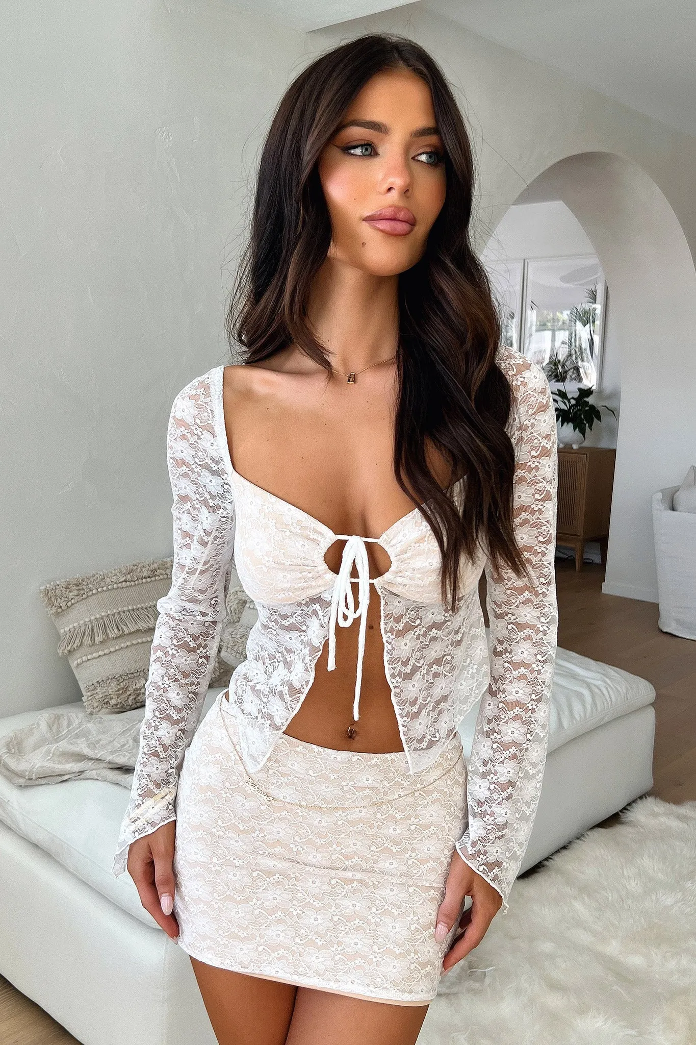 Daytona Skirt - White Designer Label