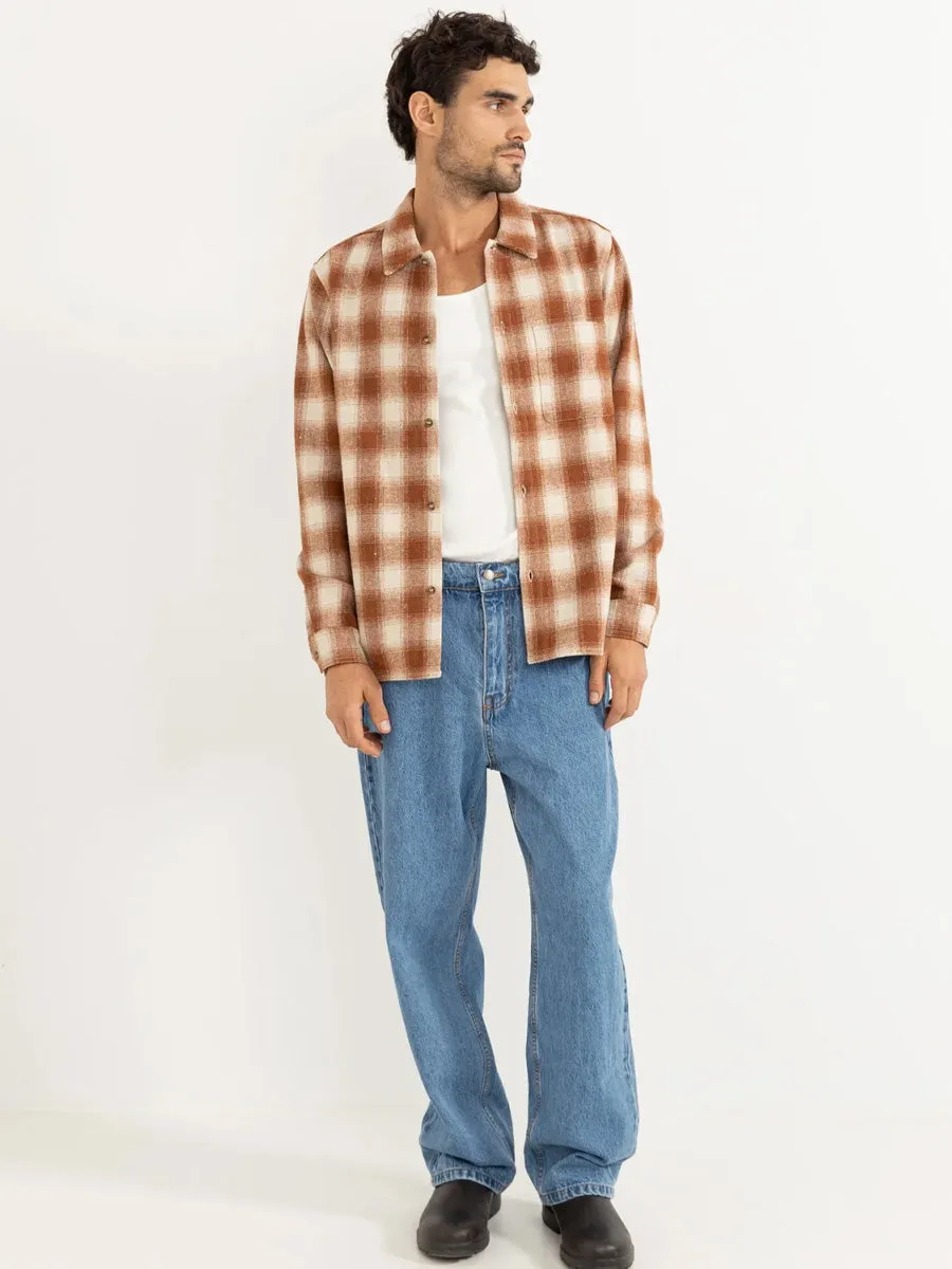 Comfy Style RHYTHM BISON LONG-SLEEVE SHIRT - TOBACCO
