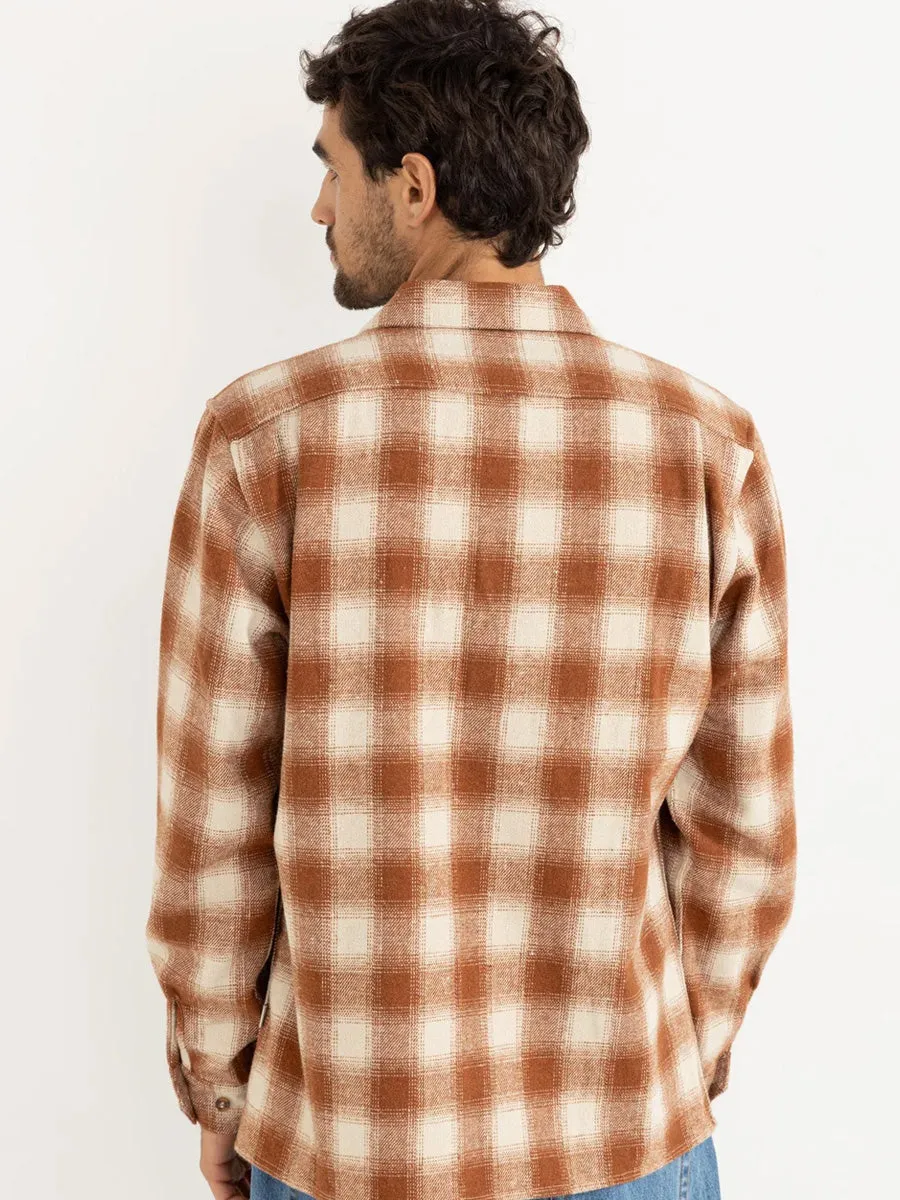 Office Attire RHYTHM BISON LONG-SLEEVE SHIRT - TOBACCO