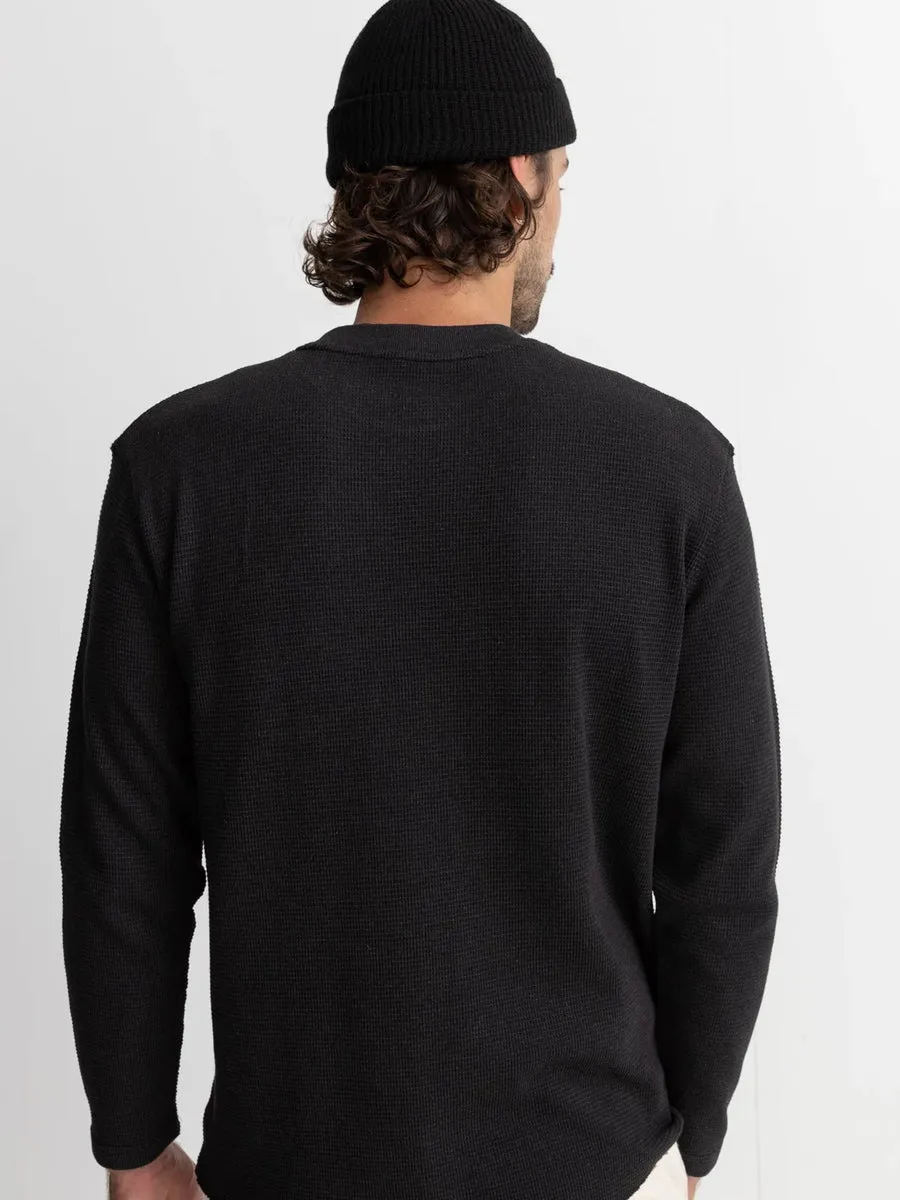 Soft Hoodie RHYTHM CLASSIC WAFFLE KNIT - VINTAGE BLACK