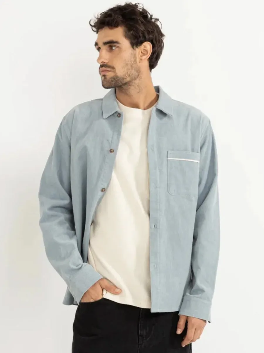 RHYTHM CORDUROY LONG-SLEEVE SHIRT - MIST Non Restrictive Armhole Cut