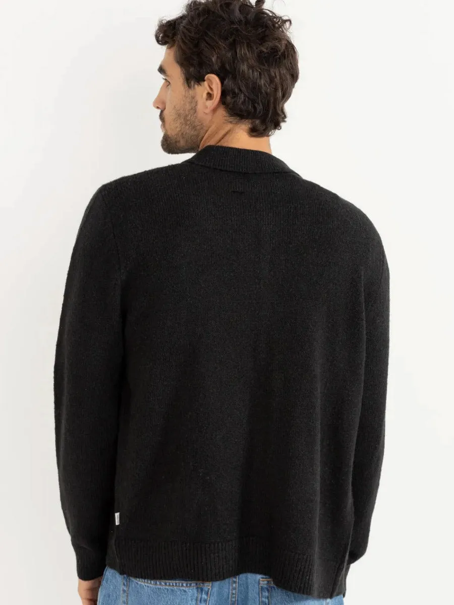 Flexible Design RHYTHM MOHAIR BUTTON UP KNIT - BLACK