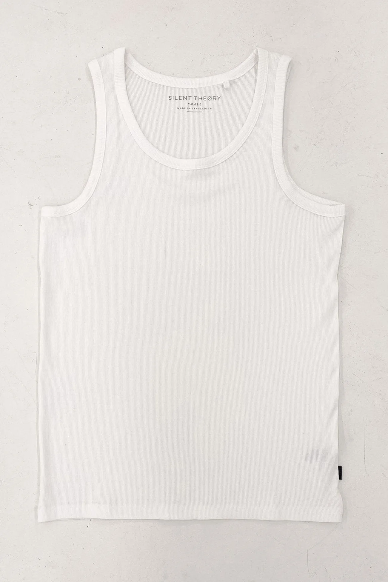 Wicking Inner Lining Ventilated Panel Design Rib Tank White