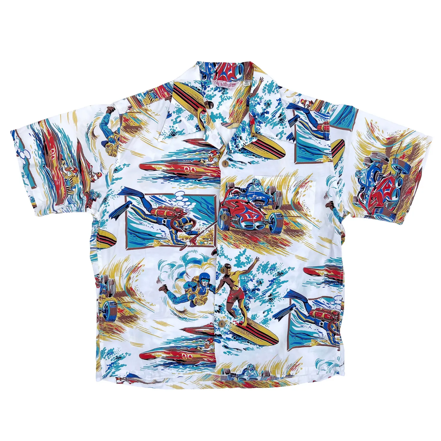 Pocket Detailing Rock 'n' Roll Shirt "Action Packed" Type II - White