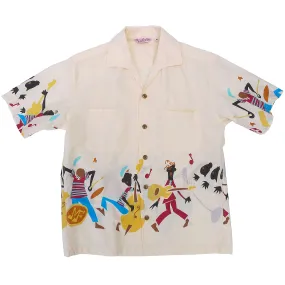 Rock 'n' Roll Shirt "Rocket 88" - Ivory High Density Weave