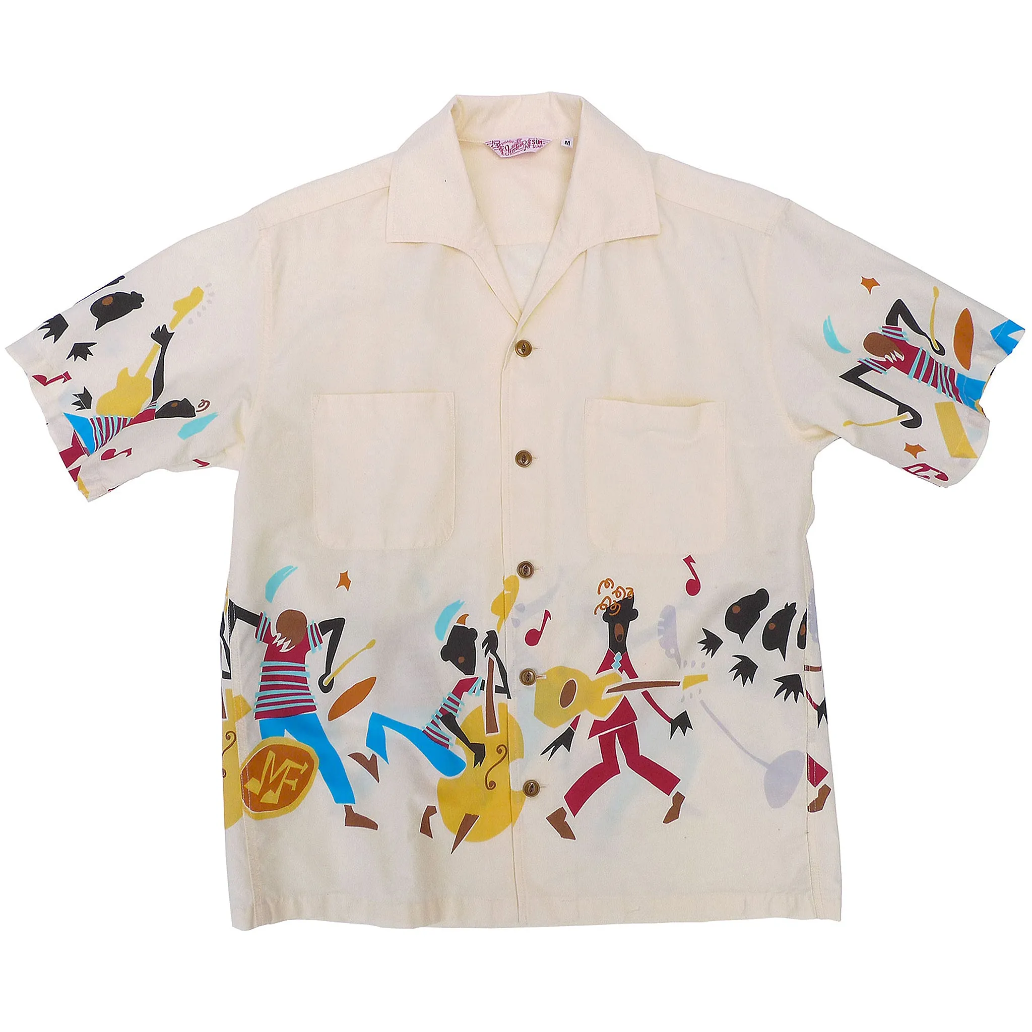 Rock 'n' Roll Shirt "Rocket 88" - Ivory High Density Weave