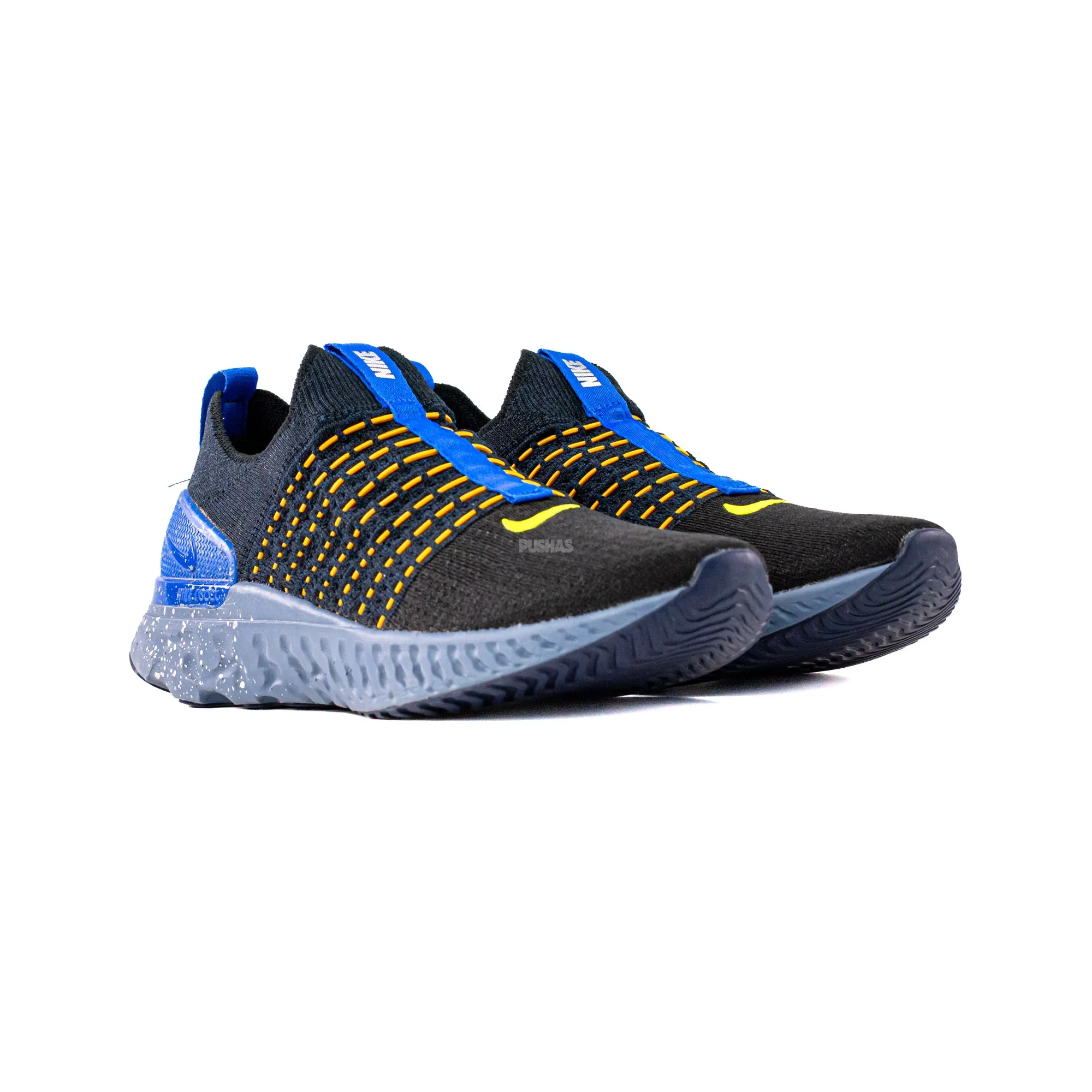 Nike React Phantom Run Flyknit 2 'Black Hyper Royal' (2022) Elastic Closure