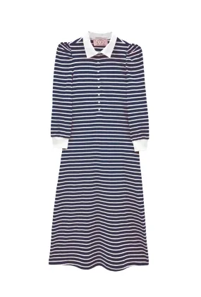 Rugby Dress Midi - Blue Stripe Tailored Fit Relax Tones