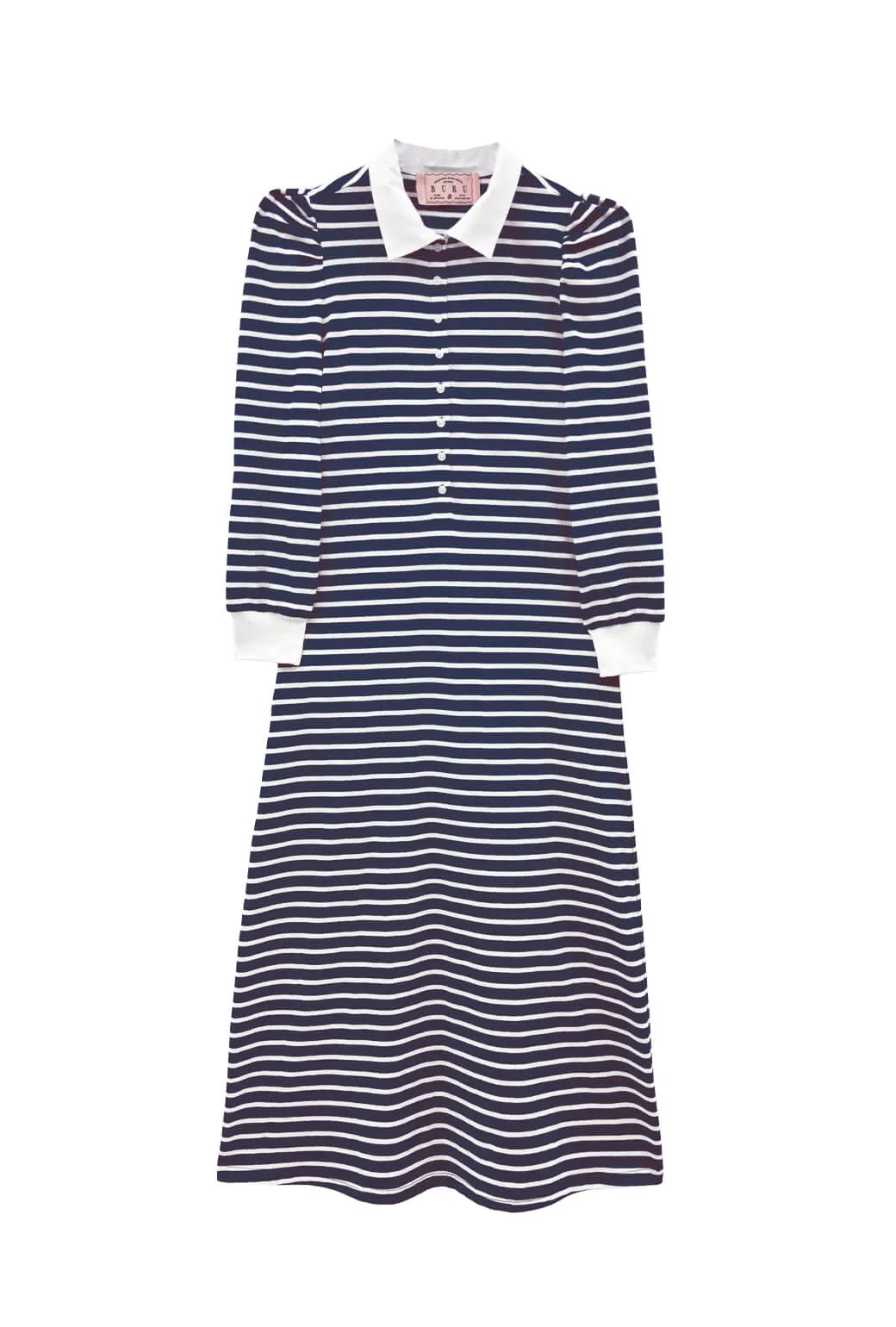 Rugby Dress Midi - Blue Stripe Tailored Fit Relax Tones