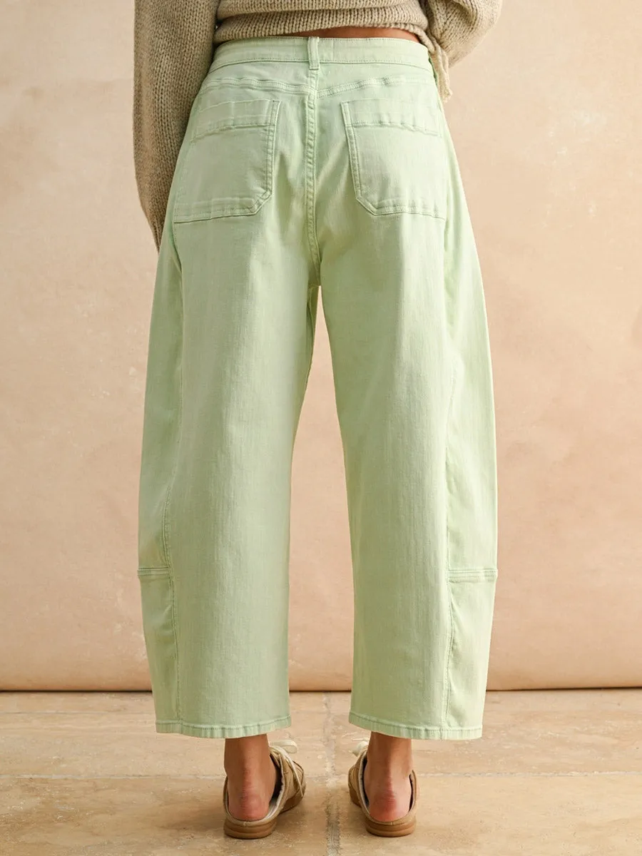 Trail Comfort POP OF COLOUR BARREL PANT - MINT