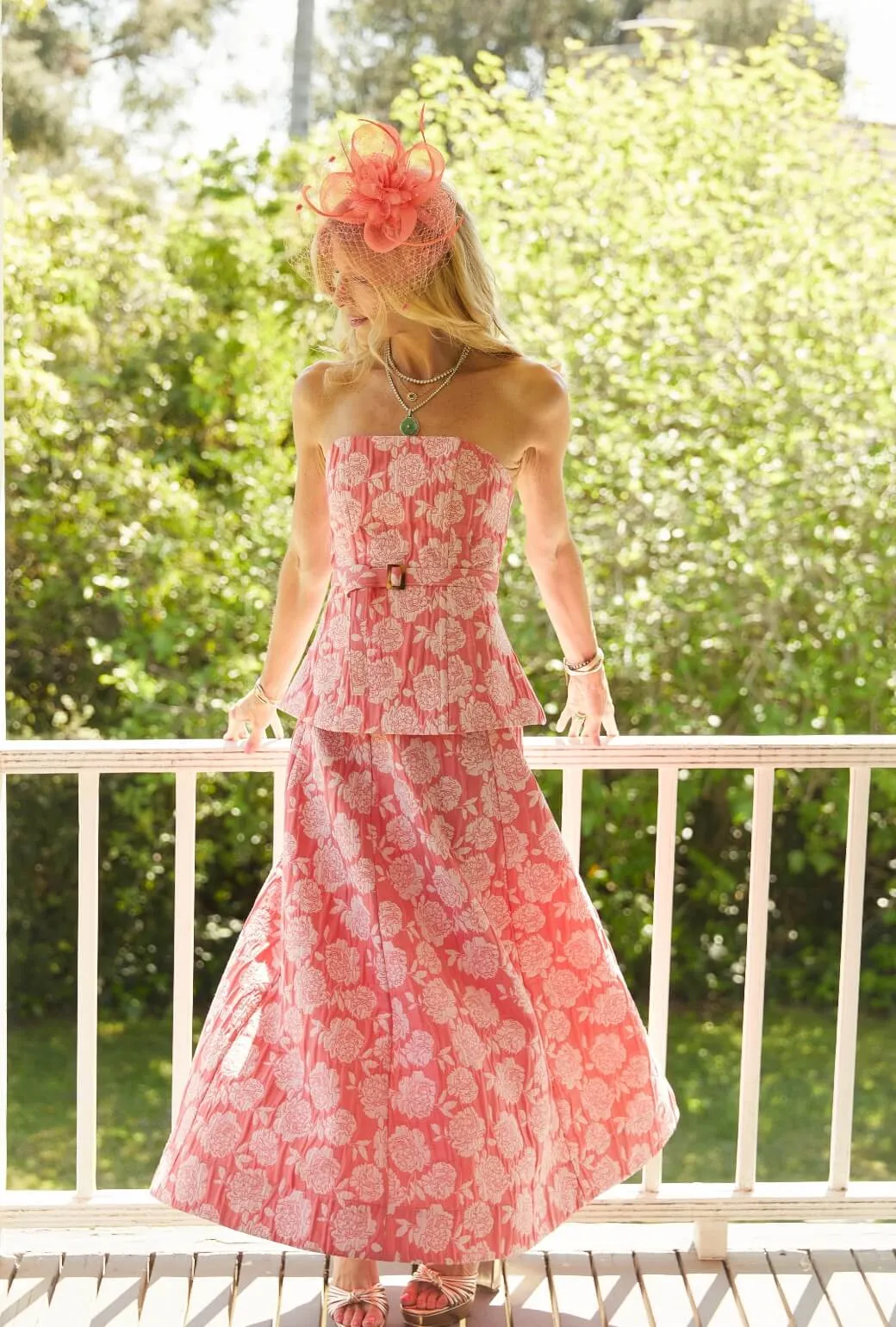 AdjustableDrawstring Run for the Roses Guest Skirt - Coral