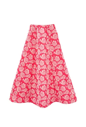 Adaptable Style Anti Pilling Treatment Run for the Roses Guest Skirt - Coral