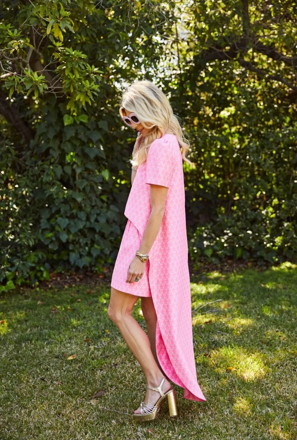Run for the Roses Maggie Mini Skirt - Pink Damask No Chafe Thermal Regulating