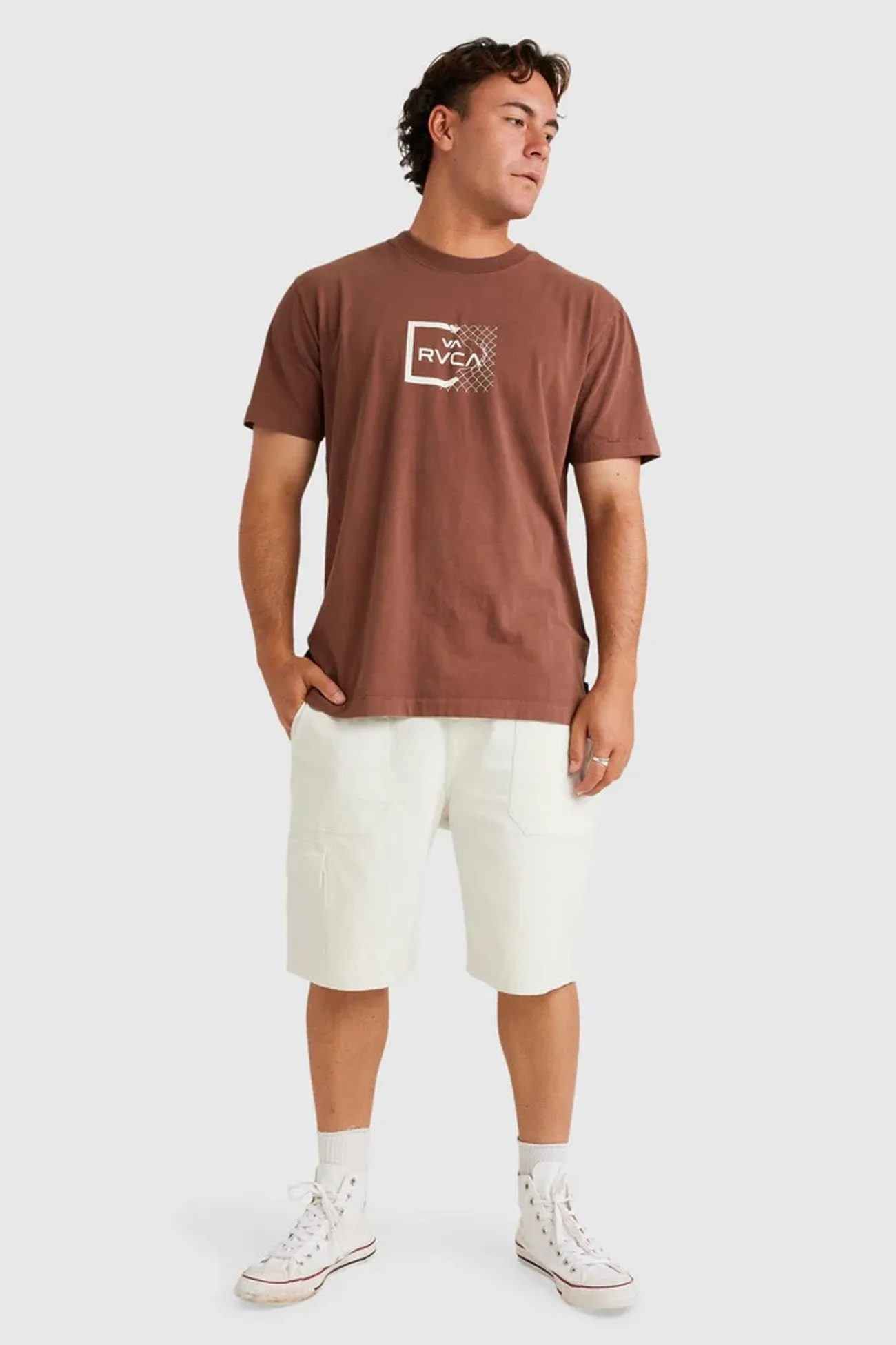 Temperature Regulating Fibers RVCA Break Out Short Sleeve Tee Hazelnut