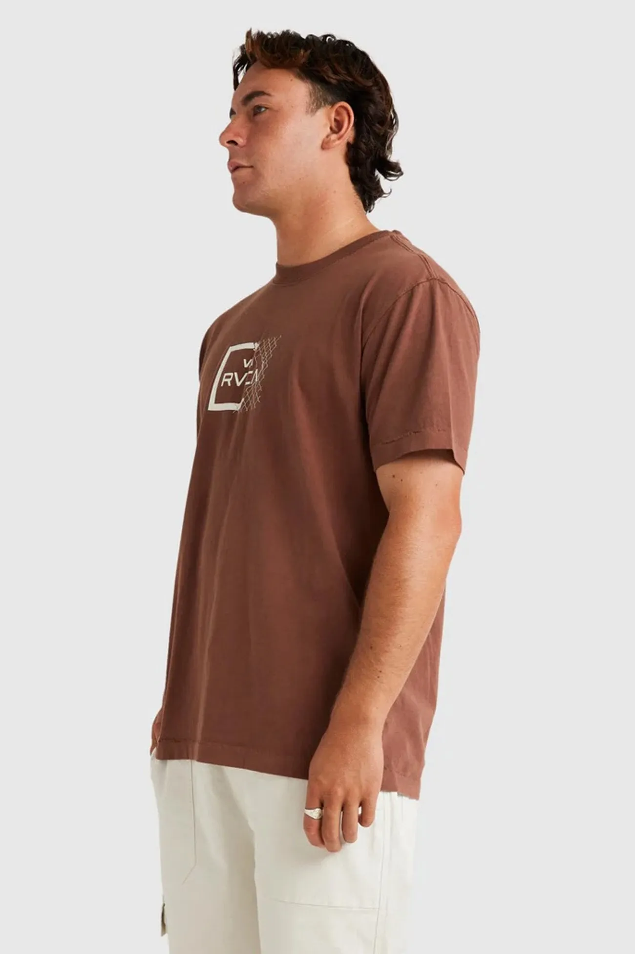 Eco Friendly Dye RVCA Break Out Short Sleeve Tee Hazelnut