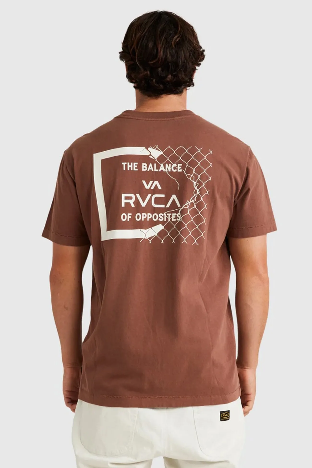 Noise Reduced Zipper RVCA Break Out Short Sleeve Tee Hazelnut