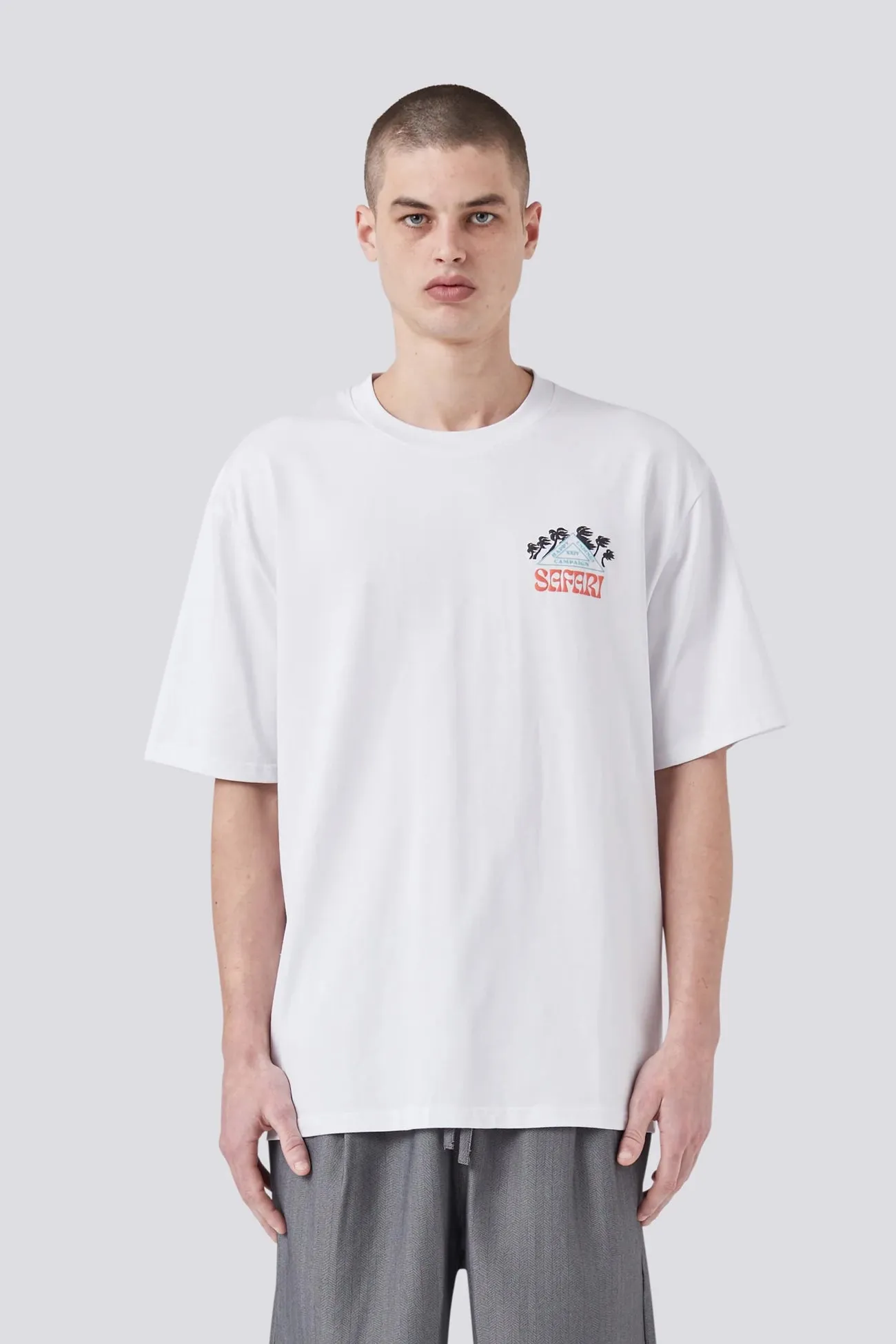 Hidden Pocket Design Safari Tee White
