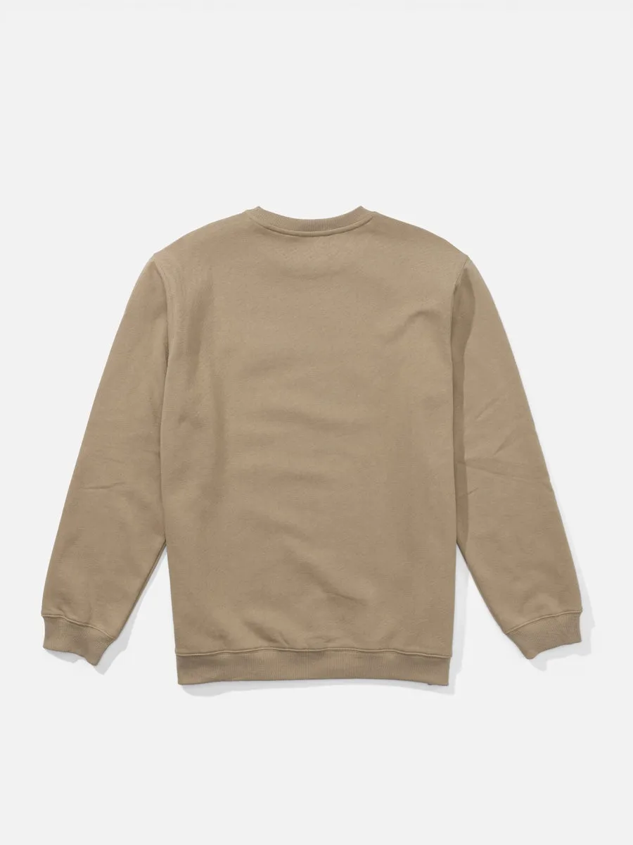 SALTY CREW CRAFTED CREW FLEECE - STONE Reflective Accent Trim Drop Shoulder Design