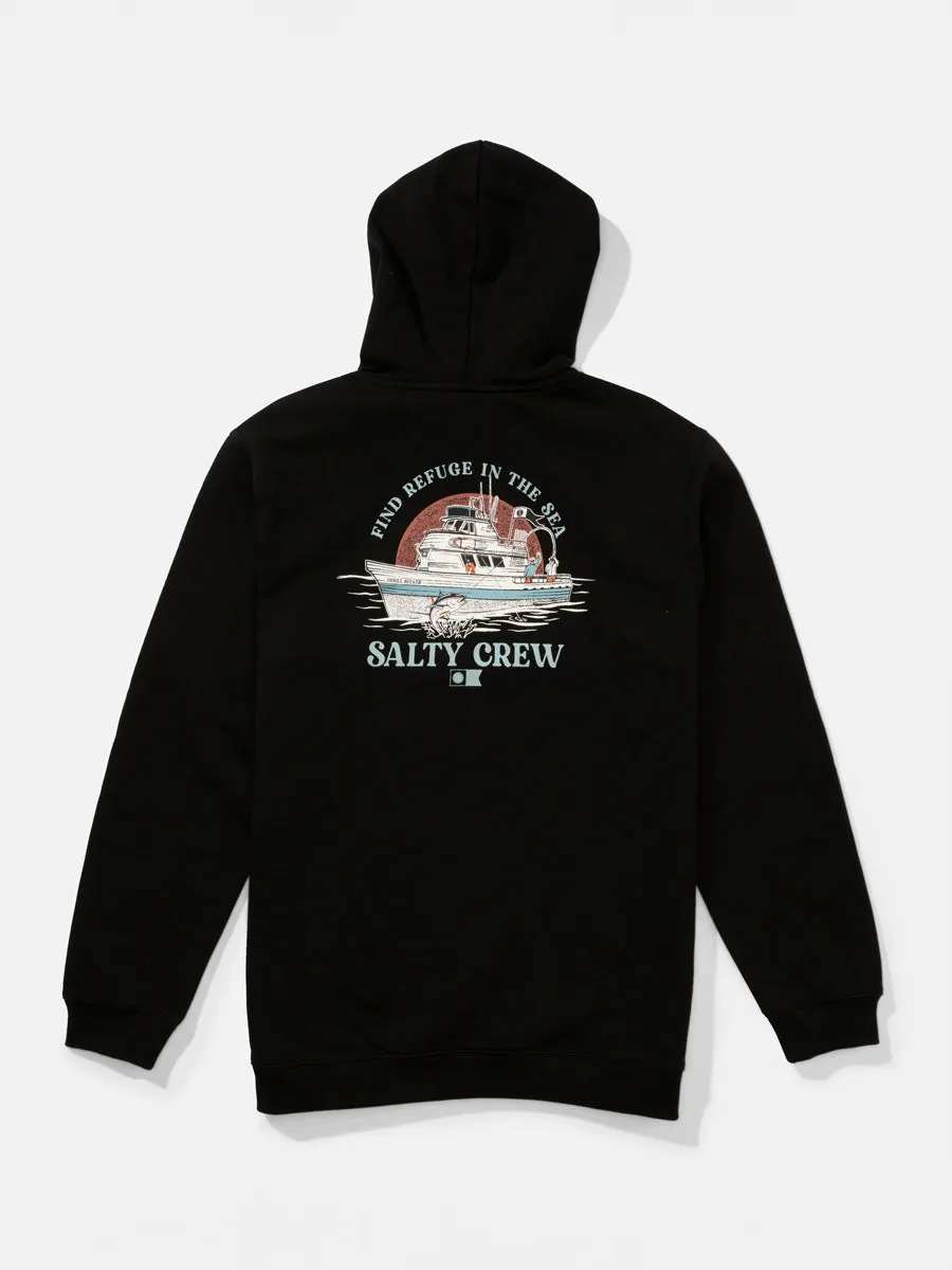 WrinkleFree Weaving Double Stitched Seams SALTY CREW DAY CHARTER FLEECE - BLACK