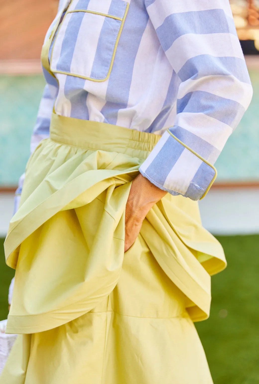 SAMPLE - Buru x PBL Teagan Skirt - Pear Poplin All weather