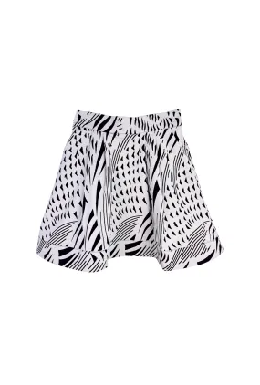 Wrinklefree SAMPLE- Flat Front Everyday MINI Skirt  - Abstract White